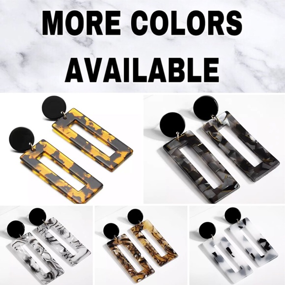 🔴5/$15🔴CLEARANCE Big Quad Acrylic Earrings NEW - Picture 4 of 5